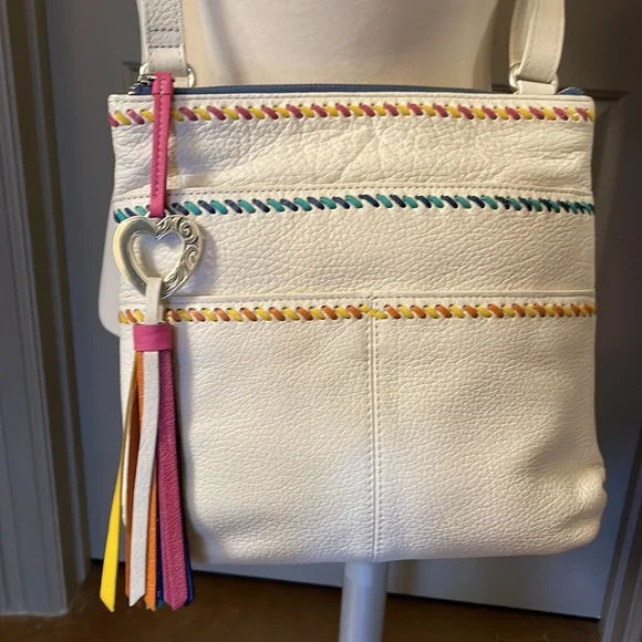 Brighton White Montego Messenger Bag - Picture 1 of 7